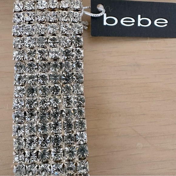 New in box Bebe jewelry! Gorgeous 6-row rhinestone stretch bracelet! - Picture 3 of 4
